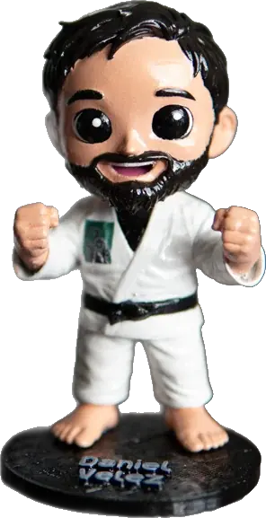 Modelo 3D de un karateka con kimono blanco antes de imprimir en resina